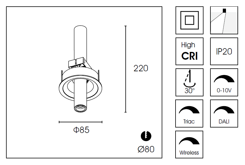 Встраиваемый спот Delight Collection DA7503DR-A