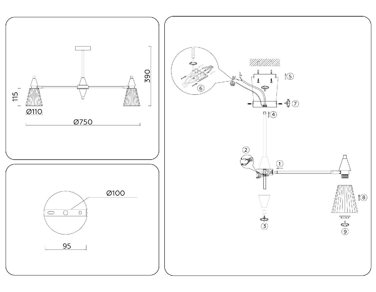 Люстра на штанге Ambrella Light High Light Heigh Light LH58116