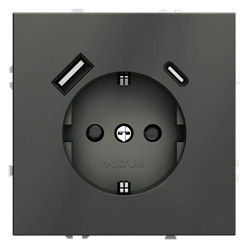 Розетка с USB, A+C Voltum S70 VLS040506 (титан)