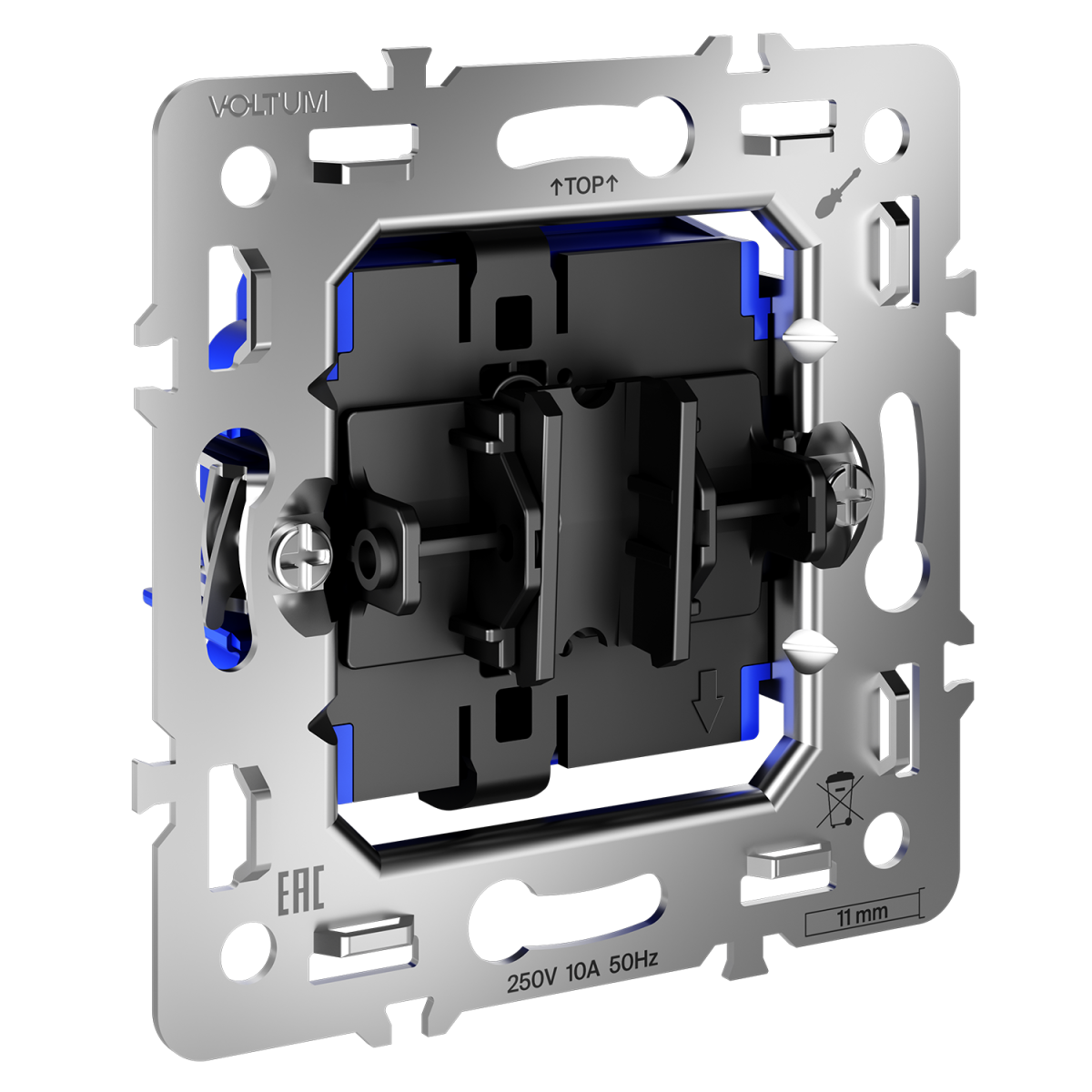 Механизм выключателя с самовозвратом одноклавишного 10А Voltum S70 VLS0106M