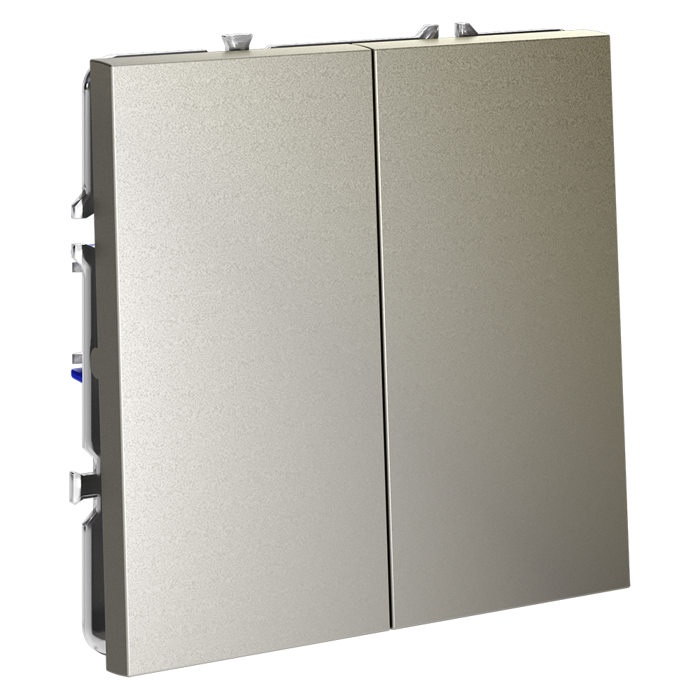 Выключатель с самовозвратом двухклавишный Voltum S70 VLS020604 (шелк)