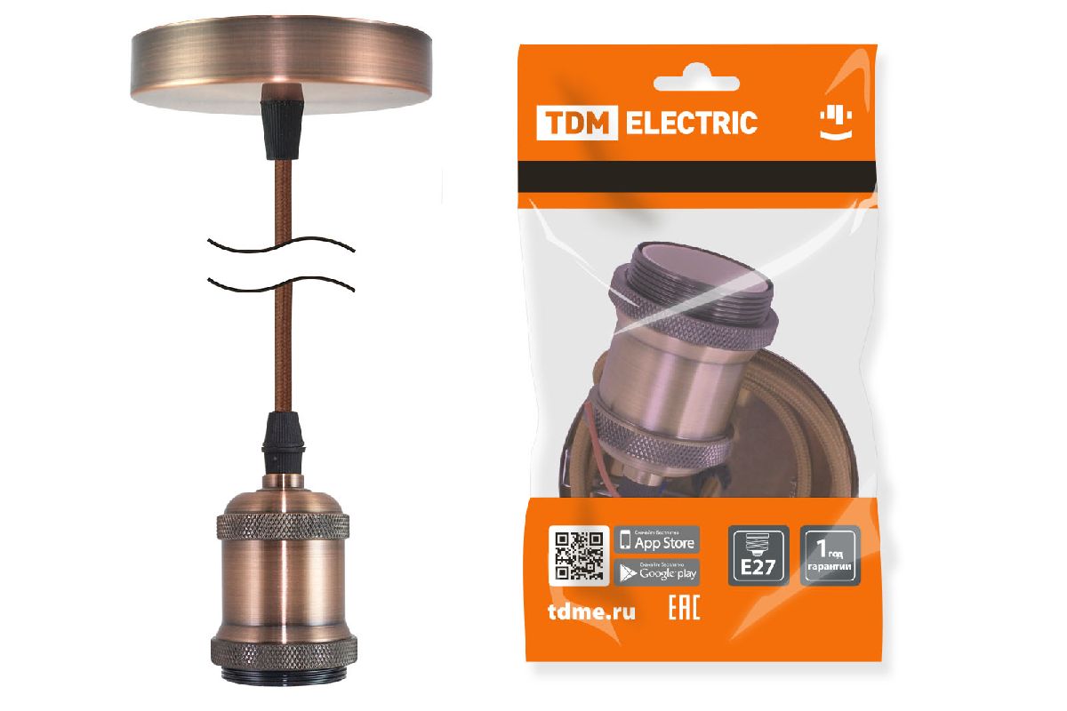 Патрон с кабелем TDM Electric Лофт SQ0335-0072