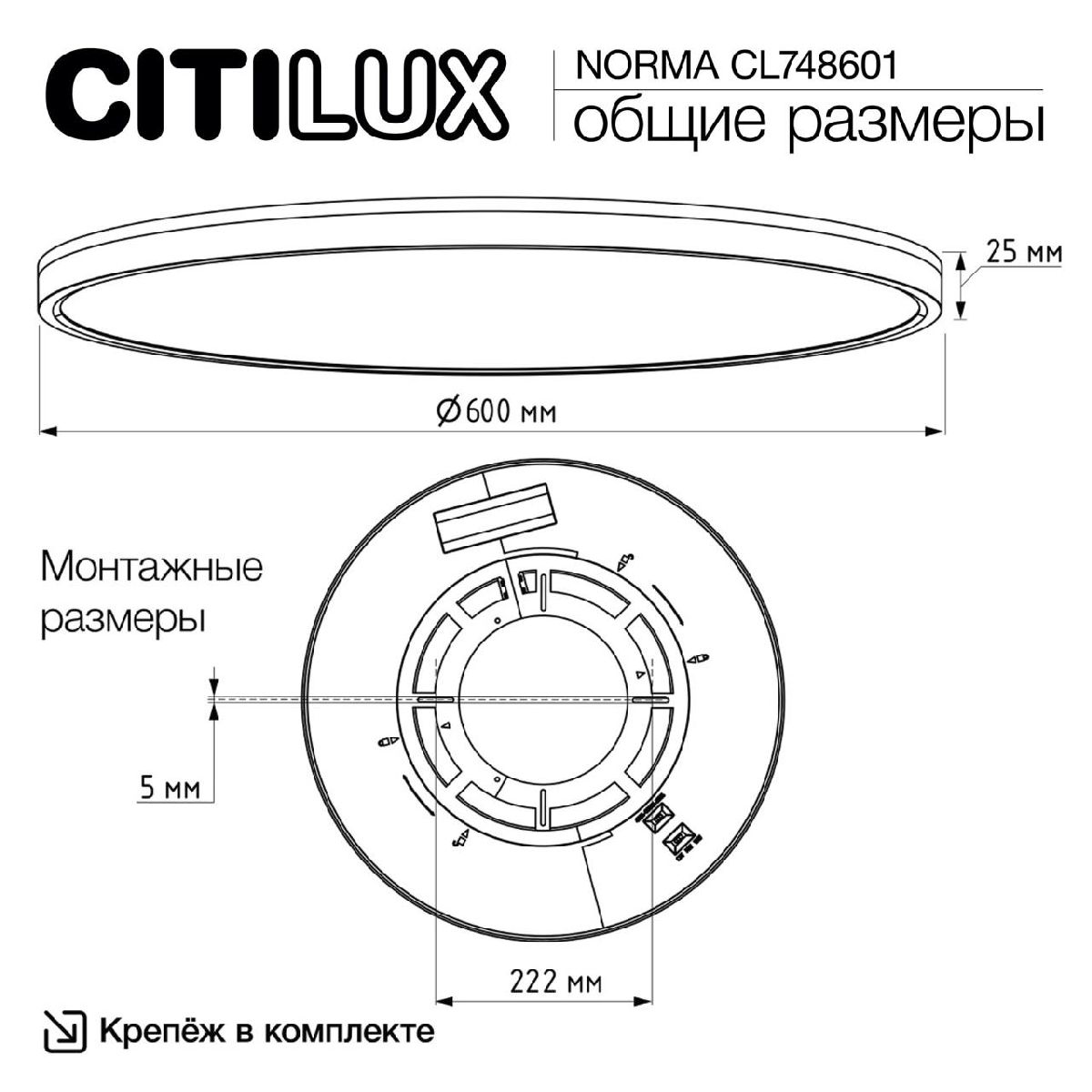 Потолочный светильник Citilux Norma CL748601