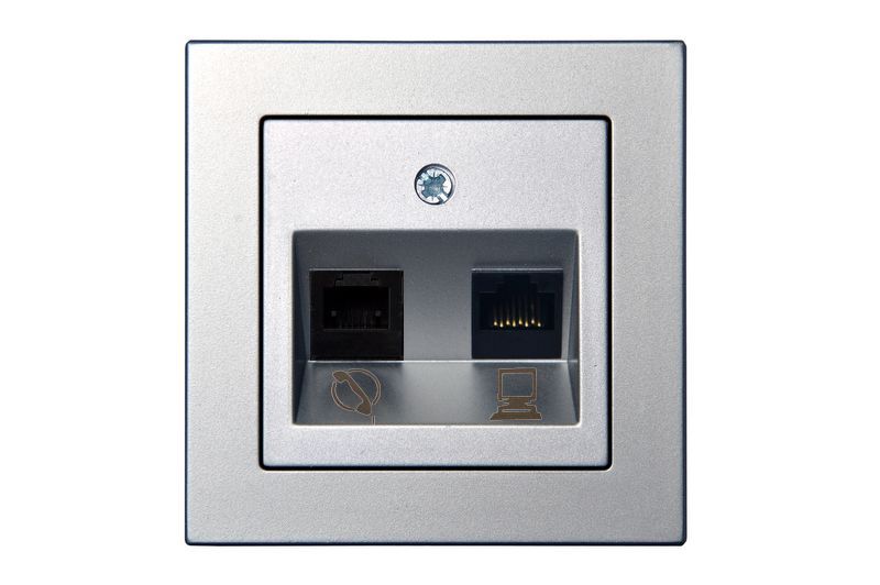 Розетка телефонная и компьютерная (RJ11+RJ45) Liregus Epsilon 28-185