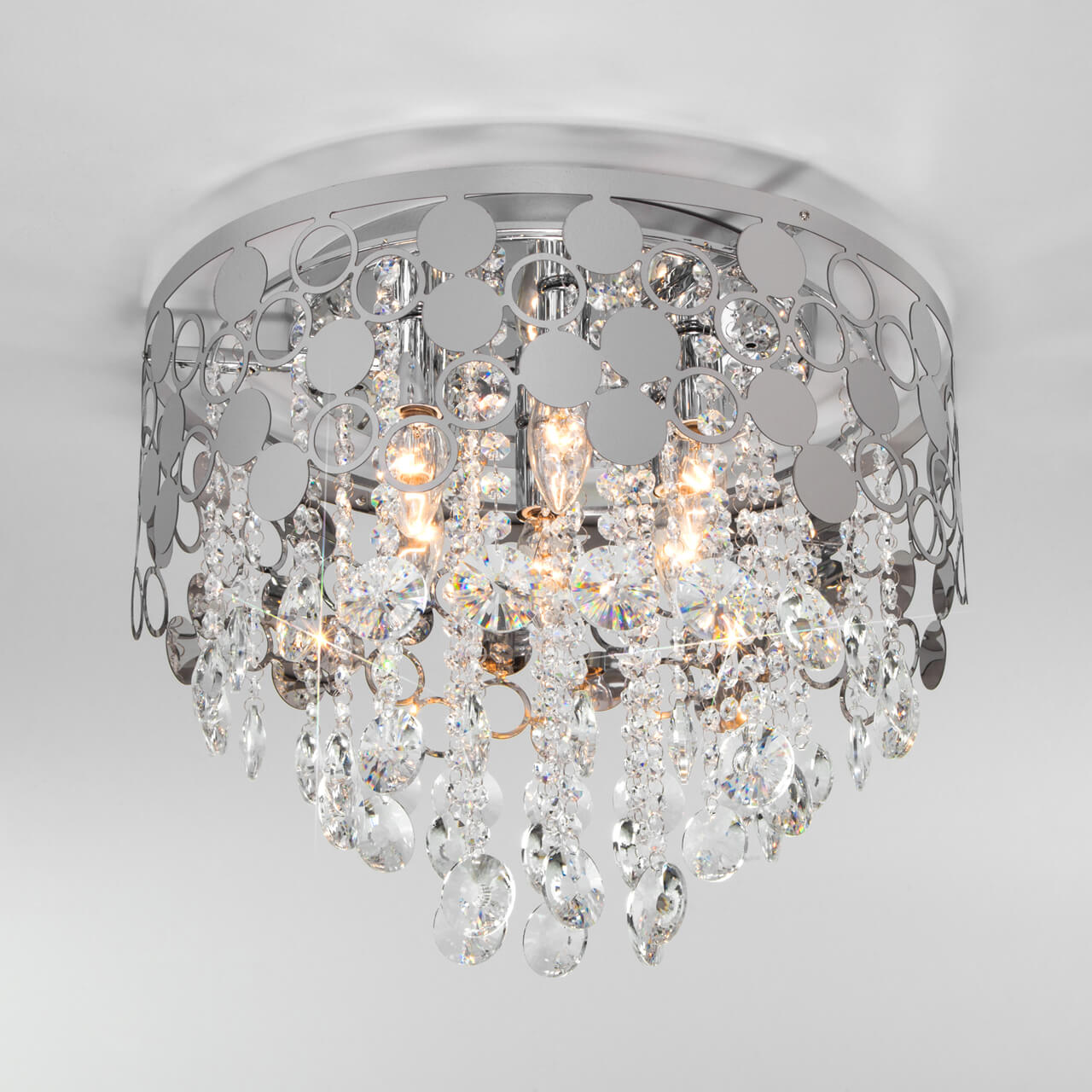 Подвесная люстра Eurosvet Lianna 10123/6 хром/прозрачный хрусталь Strotskis Smart (10114/6)