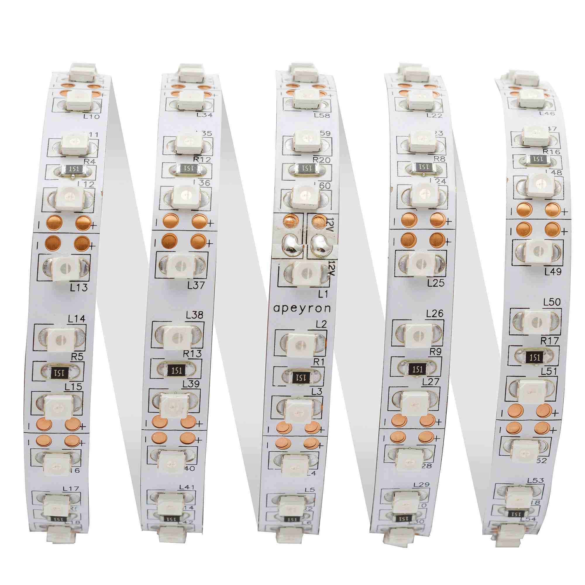 Светодиодная лента Apeyron 12В СТ 9,6Вт/м smd3528, 120д/м IP20 5м зеленая 00-19