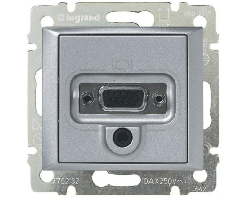 Розетка аудио/видео HD15+Jack3.5 Legrand Valena алюминий 770282