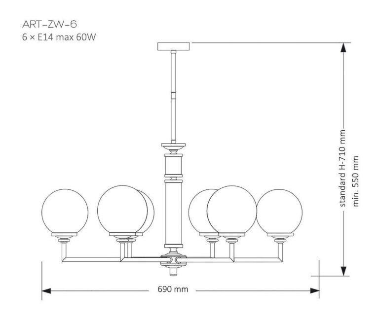 Подвесная люстра Kutek Mood Artu Glass ART-ZW-6 (N) G
