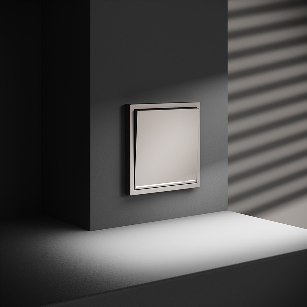 Проходной переключатель одноклавишный с подсветкой Voltum S70 VLS010403 (кашемир)