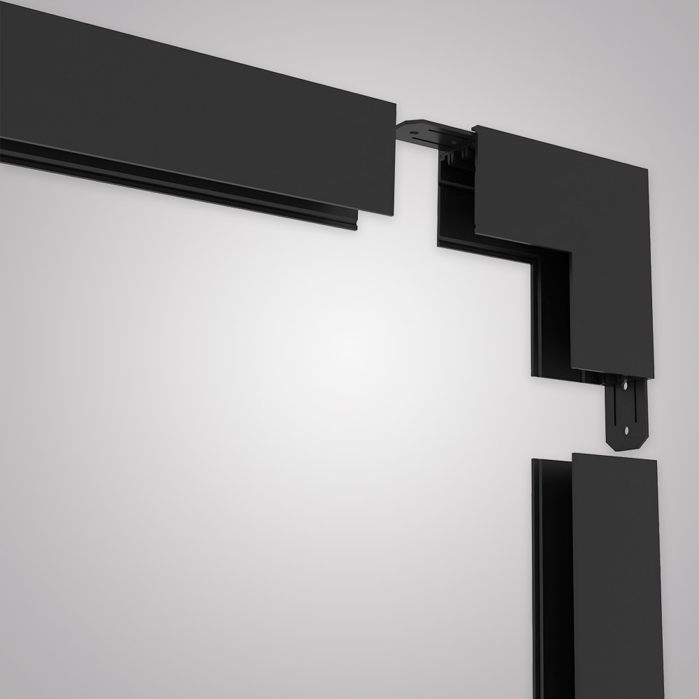 Угловой соединитель внутренний для накладного шинопровода AM Group AM544 BK SMART