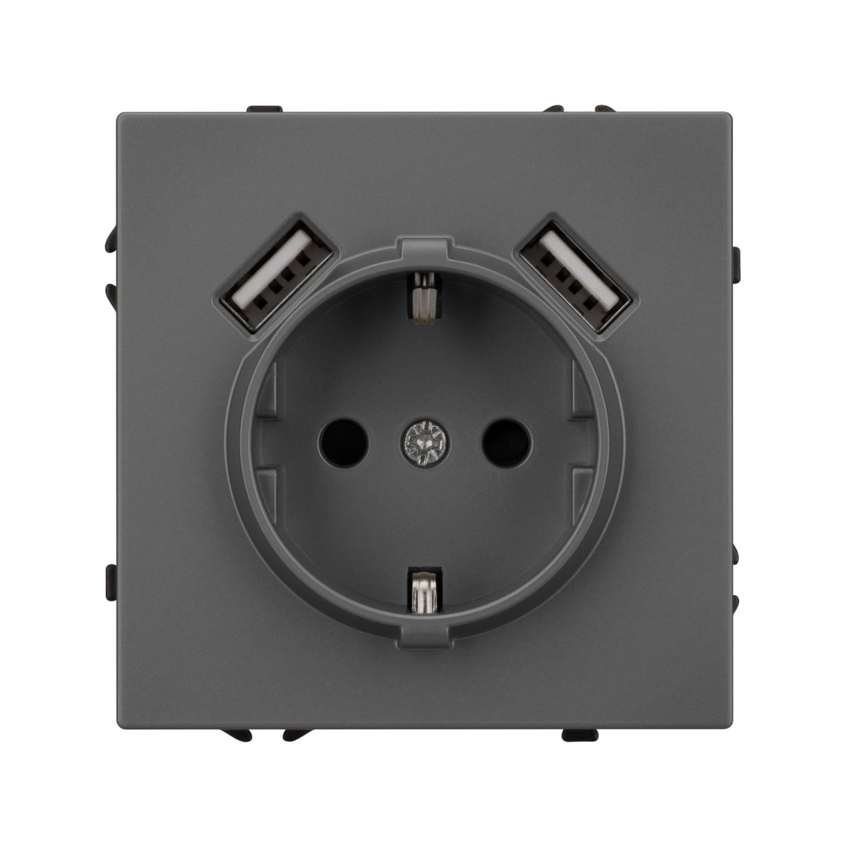Розетка зк со шторками с USB тип А+А софт-тач серый базальт Arlight SCT-MUAA-SFPL-GR (250V, 16A) 054291(1)