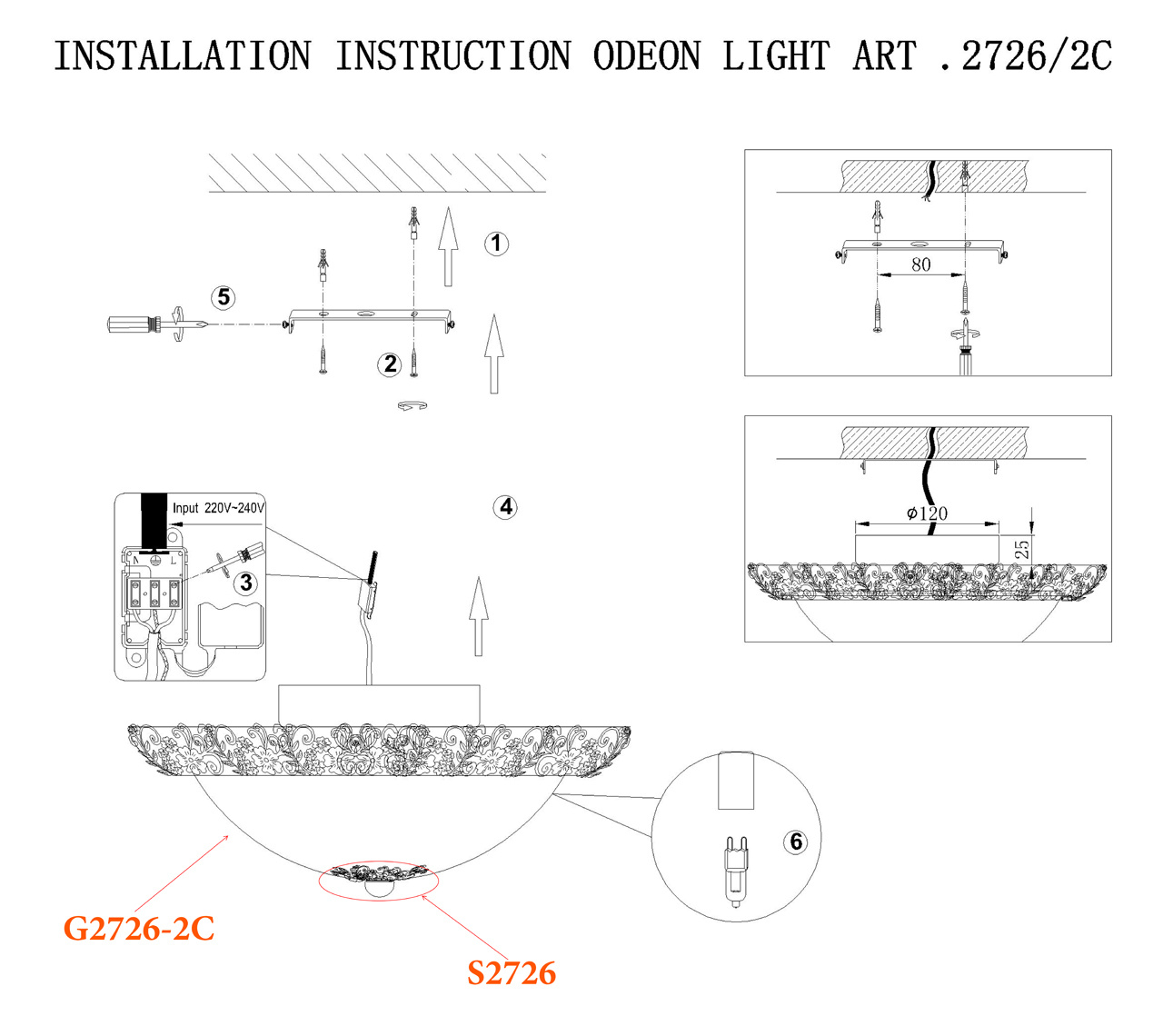 Настенный светильник Odeon Light Balasa 2726/2C
