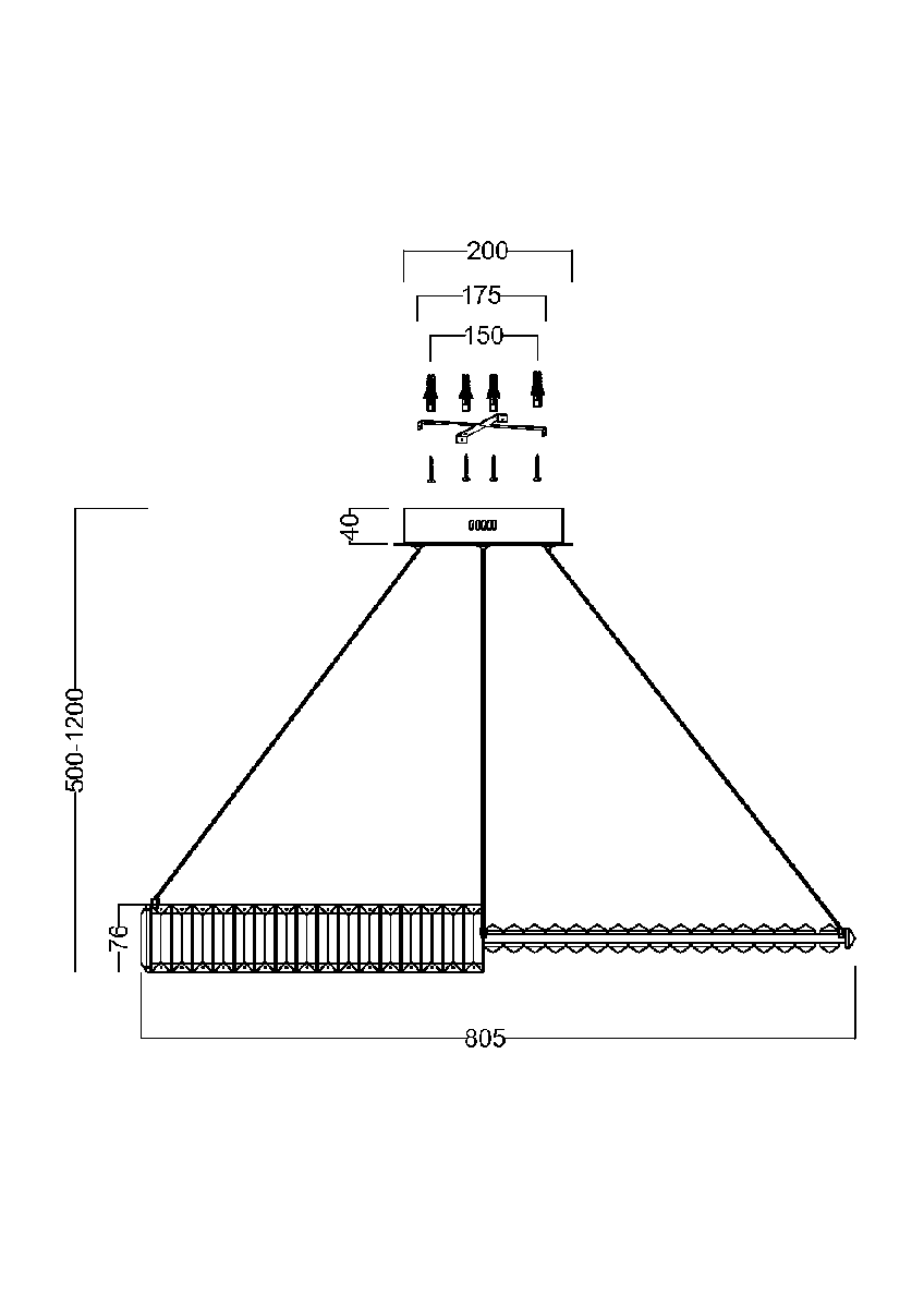 Подвесной светильник Maytoni Krone P097PL-L45G4K