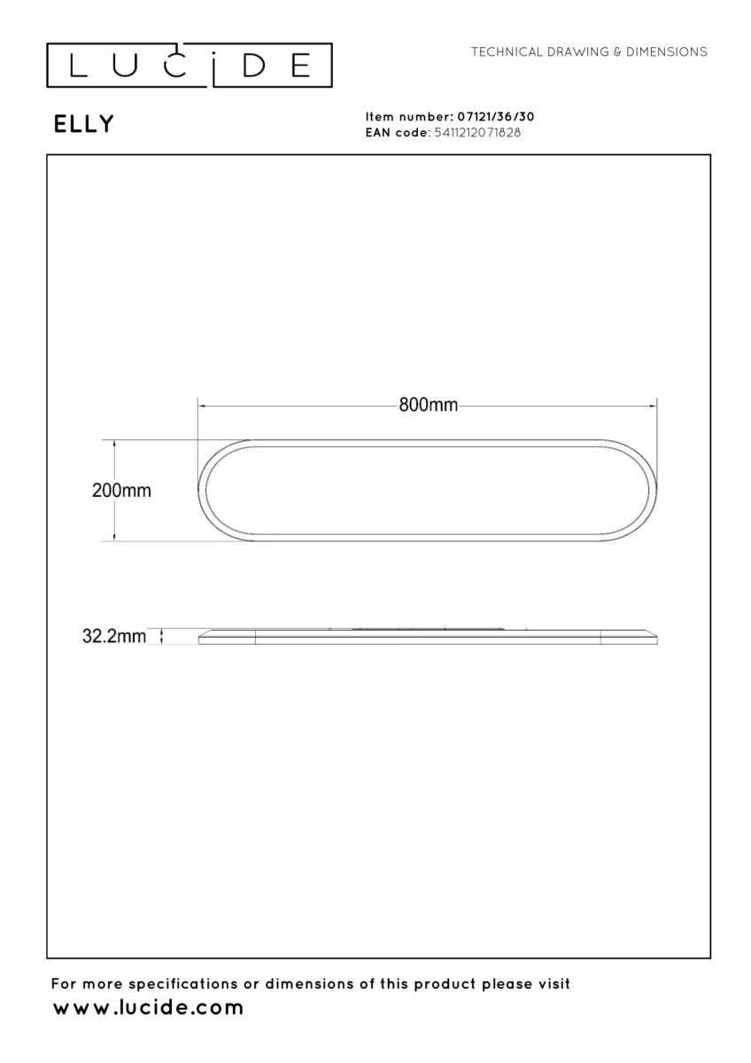Потолочный светильник Lucide Elly 07121/36/30