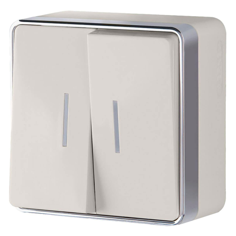 Выключатель Werkel двухклавишный с подсветкой Gallant слоновая кость WL15-03-03 4690389102202