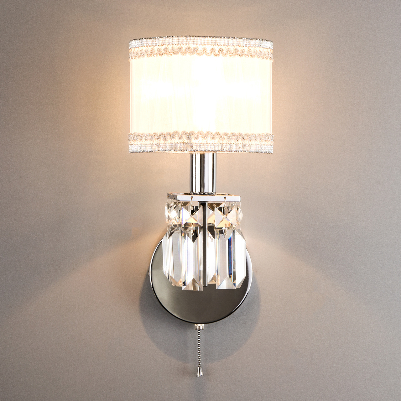 Бра Eurosvet Zaffiro 10099/1 хром/прозрачный хрусталь Strotskis