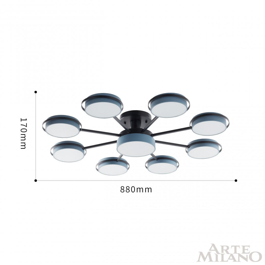 Потолочная люстра Arte Milano Ferrara 250406/8+1 Gr