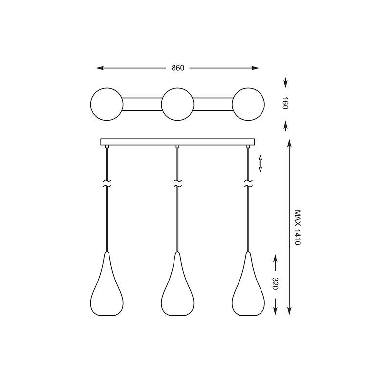 Подвесной светильник Zumaline NAOMI P1305-03S-B5AB
