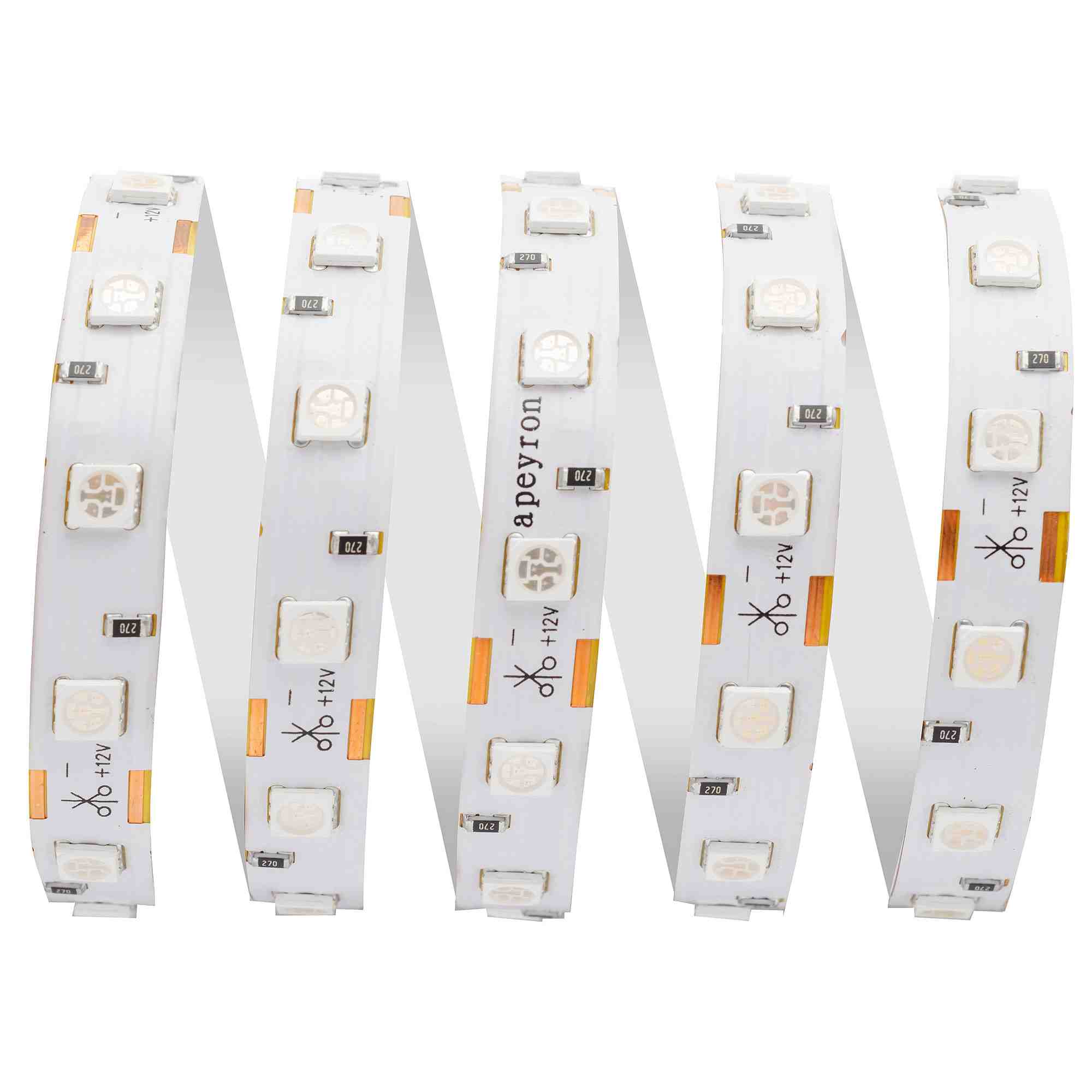 Светодиодная лента Apeyron 12В СТ 14,4Вт/м smd5050 60д/м IP20 5м зеленая 49BL