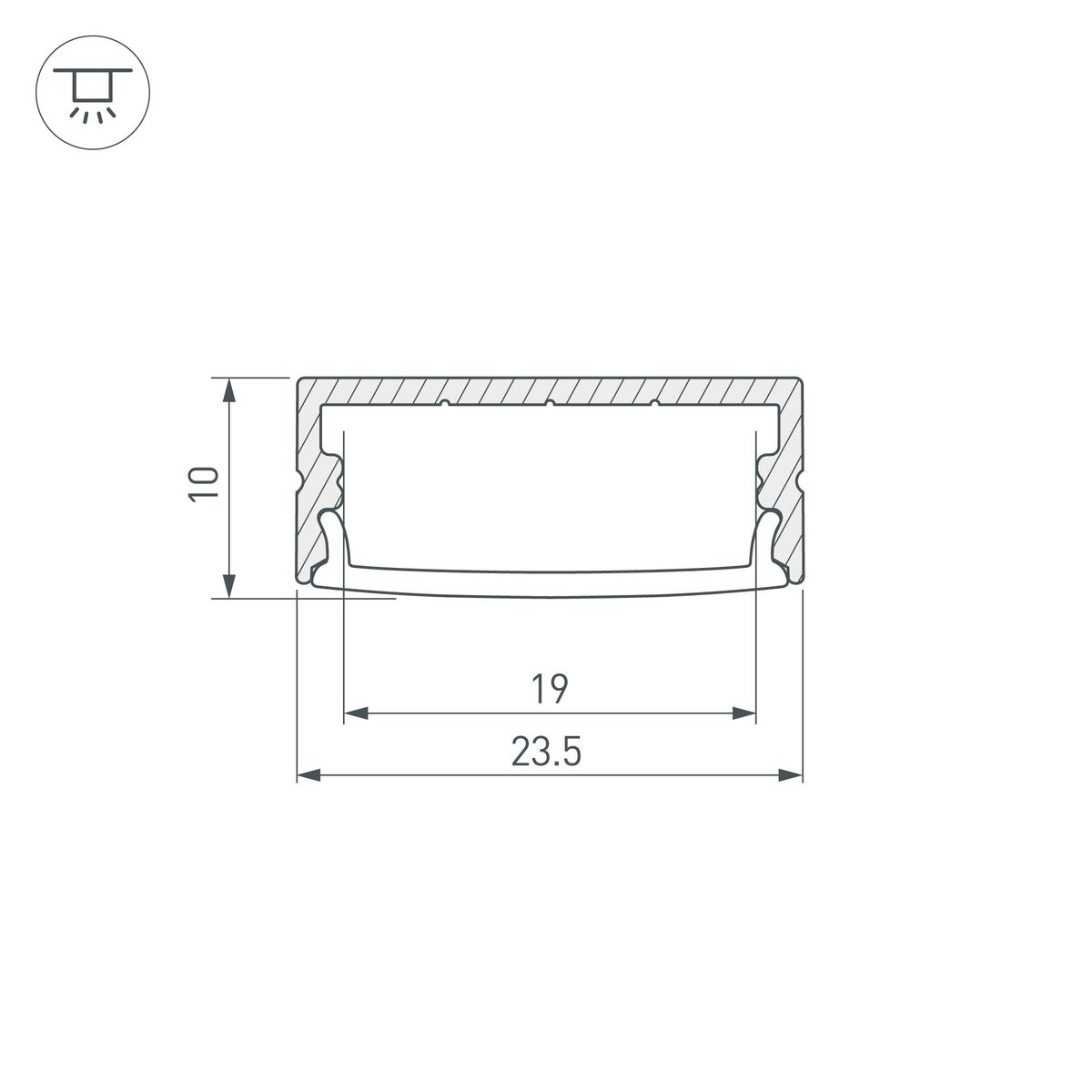 Алюминиевый профиль с экраном Arlight ARH-Wide-H10-2000 Anod+Opal 036768