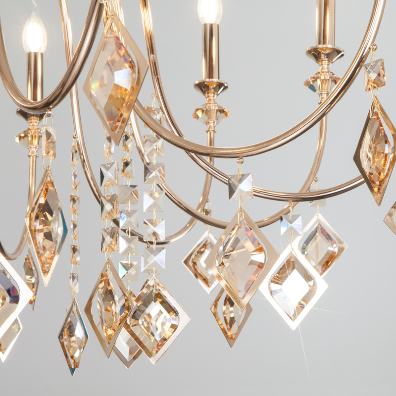 Подвесная люстра Eurosvet Telao 10120/12 золото/тонированный хрусталь Strotskis Smart (10110/12)