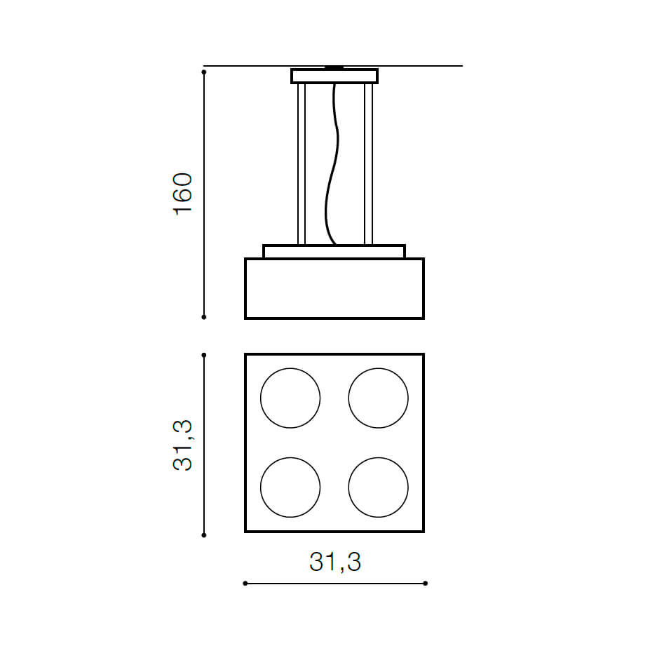 Подвесной светильник Azzardo Paulo 4 pendant 12V AZ2890