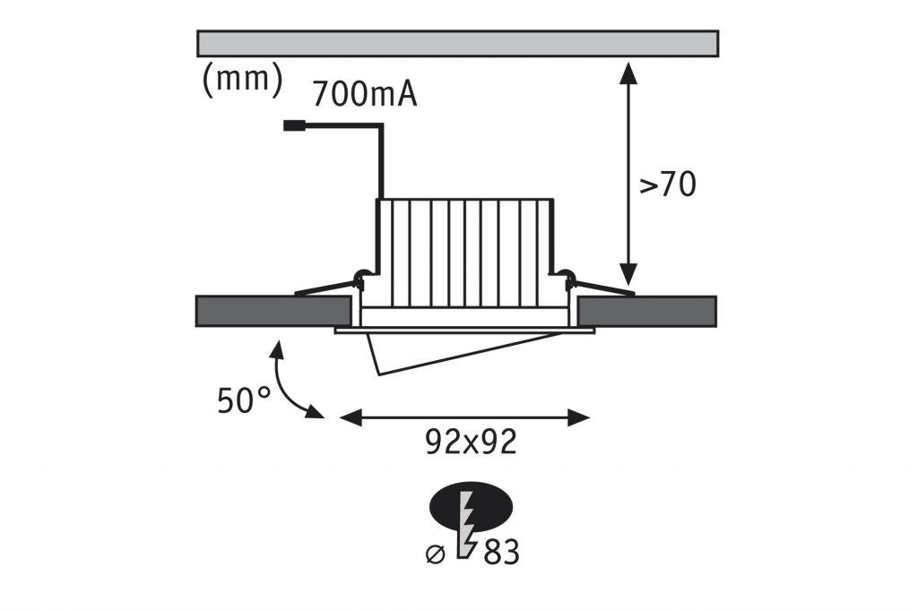 Встраиваемый светодиодный светильник Paulmann Helia 92750