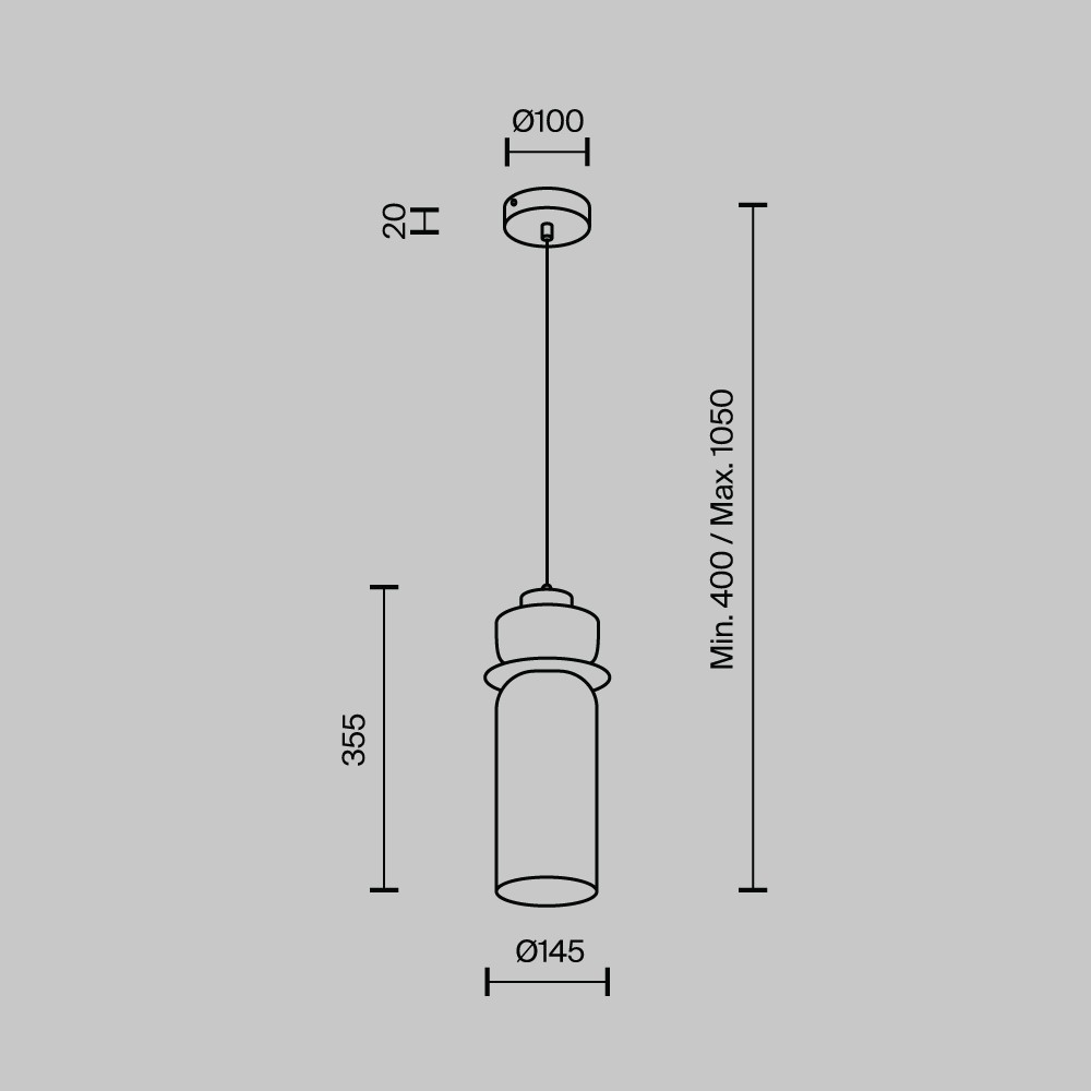 Подвесной светильник Modestyle MS.1410.120 BK