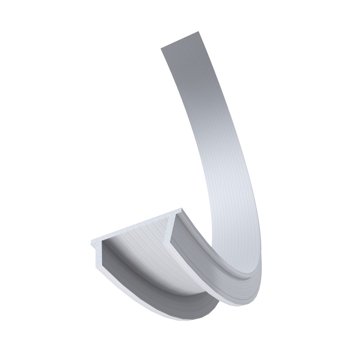 Профиль П-образный гибкий накладной шир. ленты до 10мм (рассеиватель белый матовый, заглушки - 2шт., крепеж - 4шт.) OGM GM-08-35