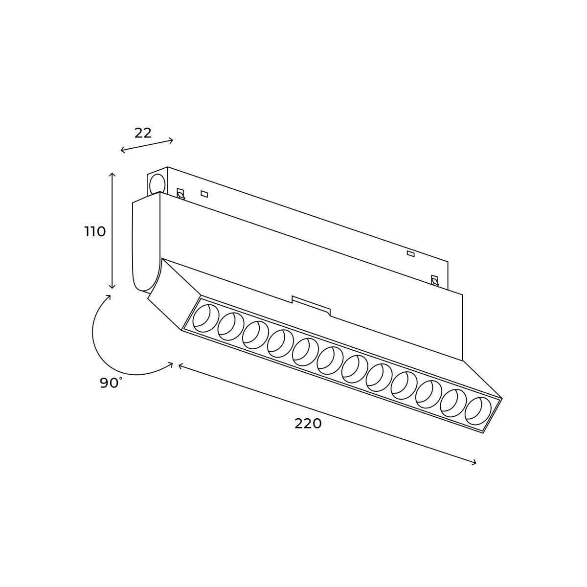 Трековый магнитный светильник Hesby Lighting ElDeko HSBL_0084