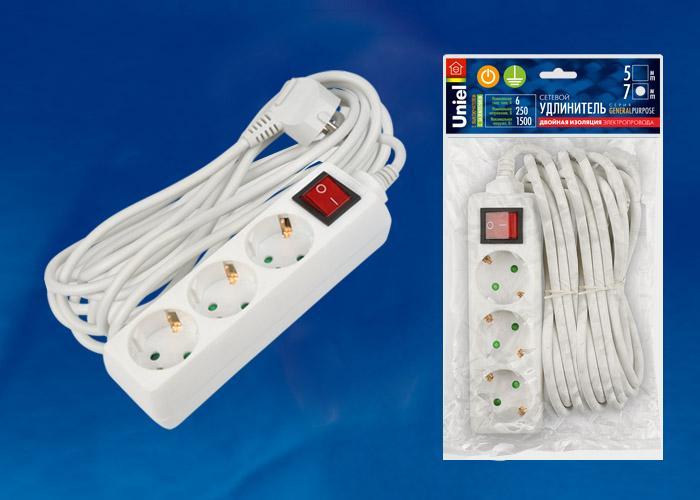 Удлинитель (UL-00002853) Uniel 3гн х 7м с/з General Purpose S-GCP3-7B