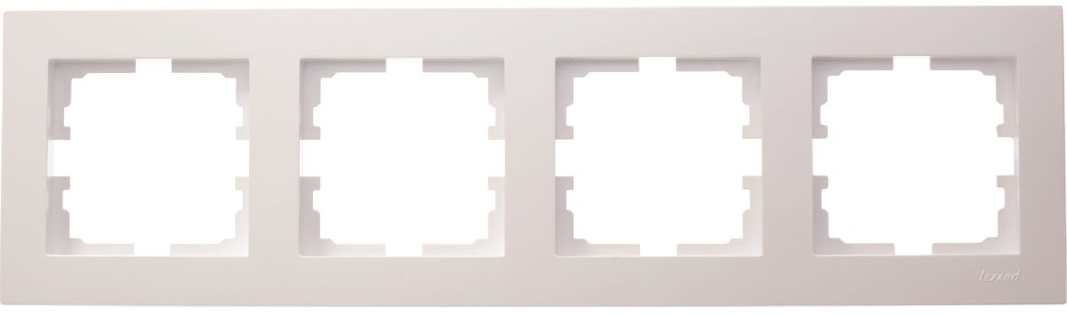 Рамка 4-ая горизонтальная Lezard Vesna белая 742-0200-149
