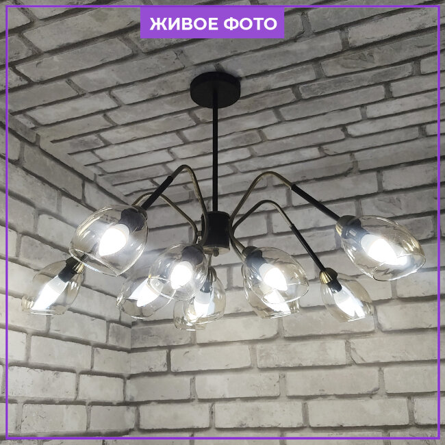 Люстра на штанге Seven Fires Rodengo SF4008/10C-BK-AB