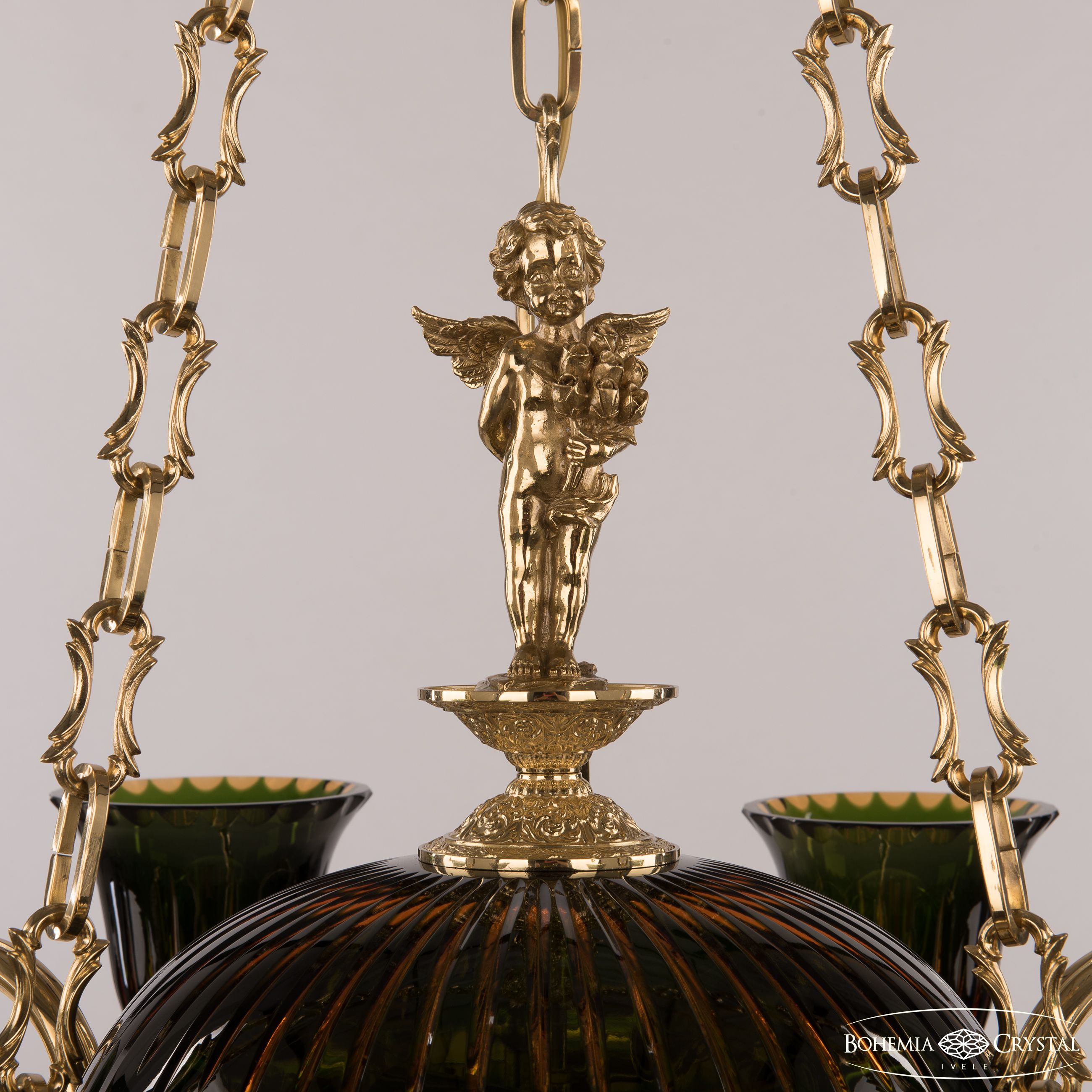 Подвесная люстра Bohemia Ivele Crystal Verona 72009P/9/250 G P2 U Amber-Green/H-1K Y8 FA10B