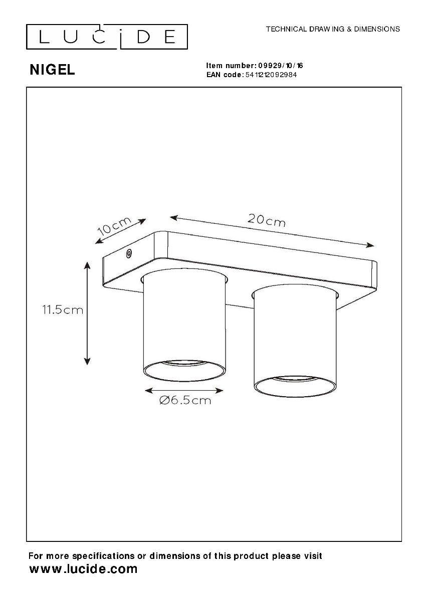Спот Lucide Nigel 09929/10/16