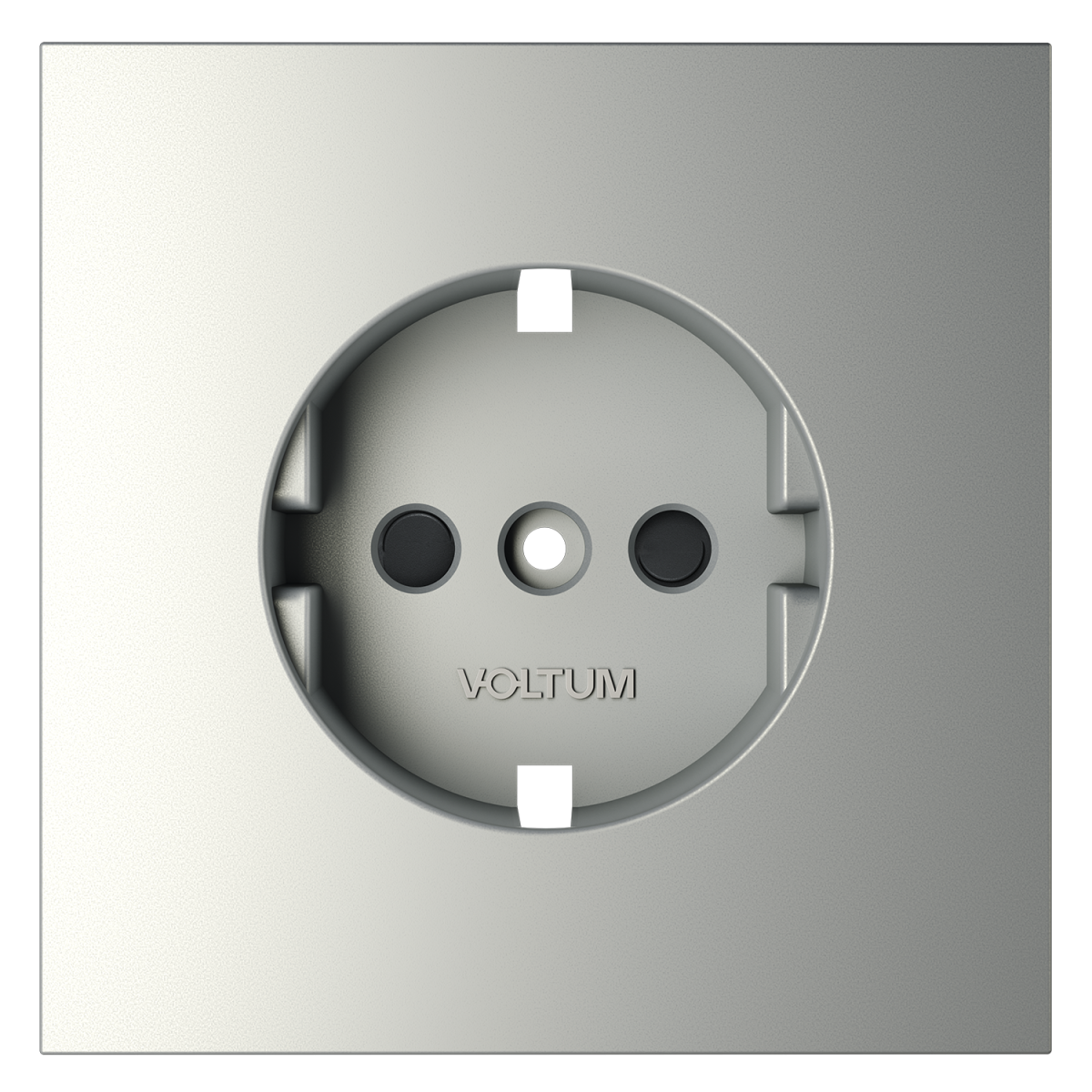 Накладка для розетки с заземлением и защитными шторками Voltum S70 (сталь) VLS000705