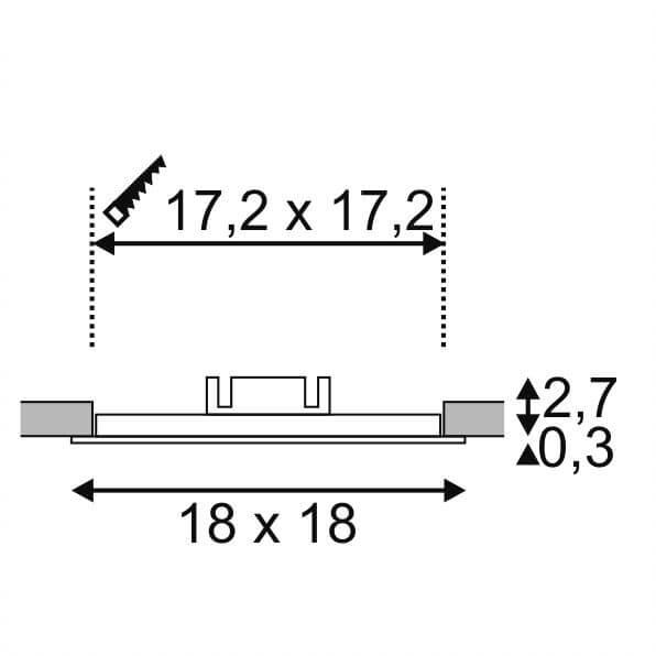 Встраиваемый светодиодный светильник SLV Senser Square 162763