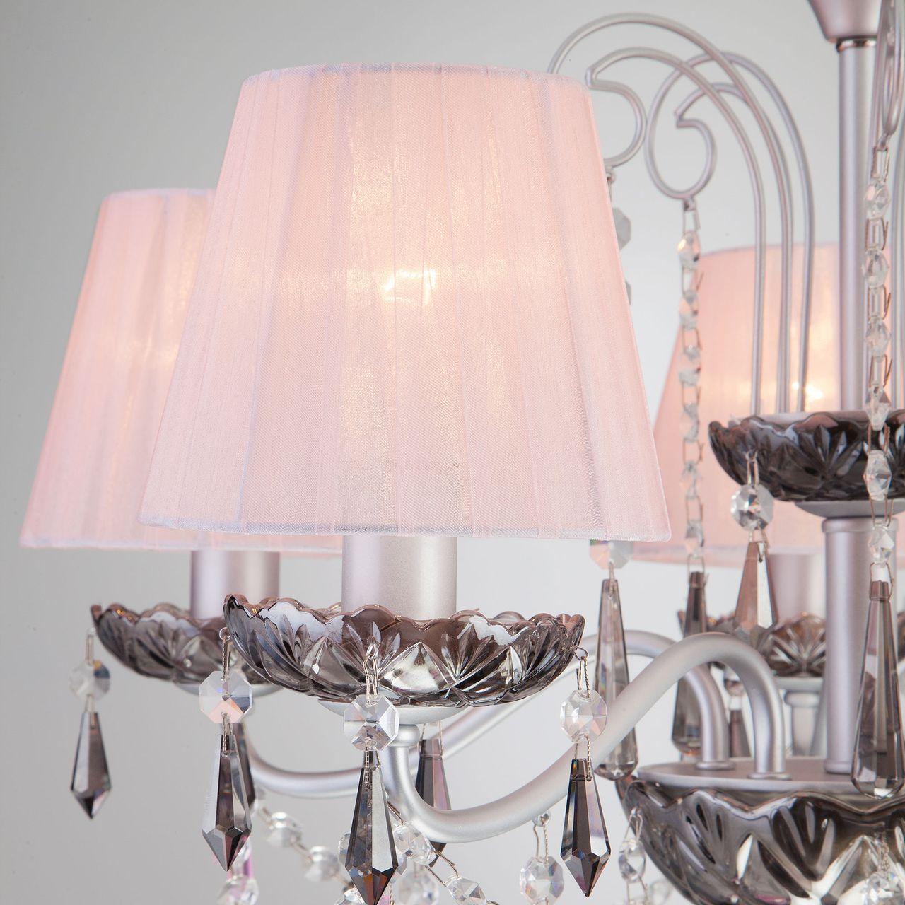 Подвесная люстра Eurosvet Rosetta 10086/5 серебро/дымчатый хрусталь Strotskis