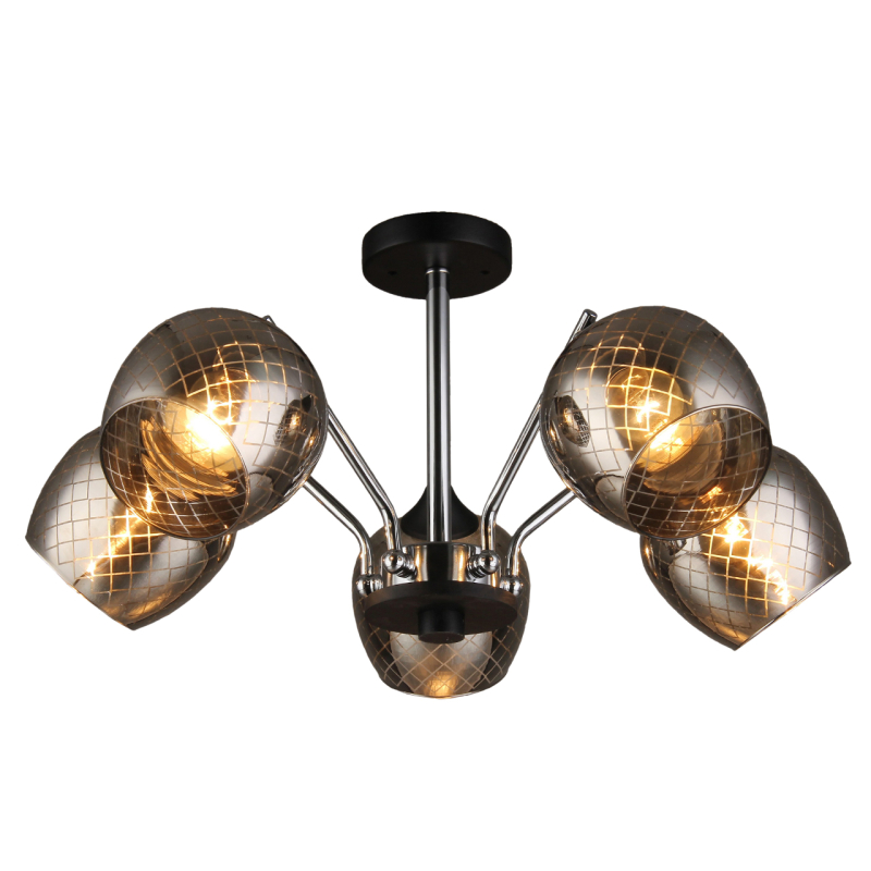 Люстра на штанге IMEX MD.QH-0021-5 CH+BK