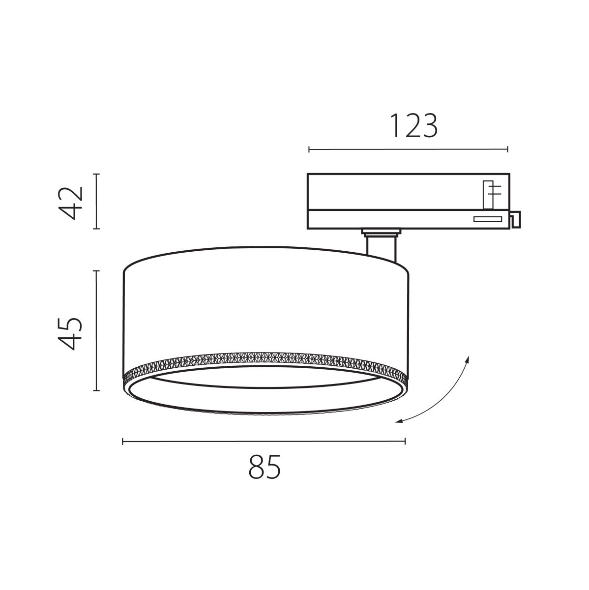 Трековый трехфазный светильник Quattro LED 60G с адаптером Lightstar Alta Pro A5547QT60G