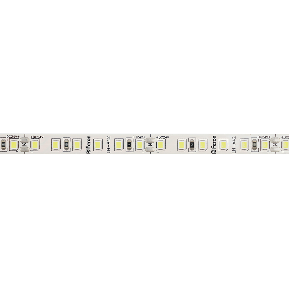 Светодиодная лента 24V Feron LS501, 120*SMD2835, 11W/m, IP20, 3000К (теплый белый) 53086