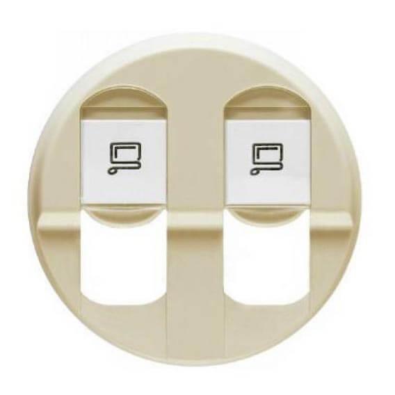 Лицевая панель Legrand Celiane розетки компьютерной 2хRJ45 слоновая кость 066236