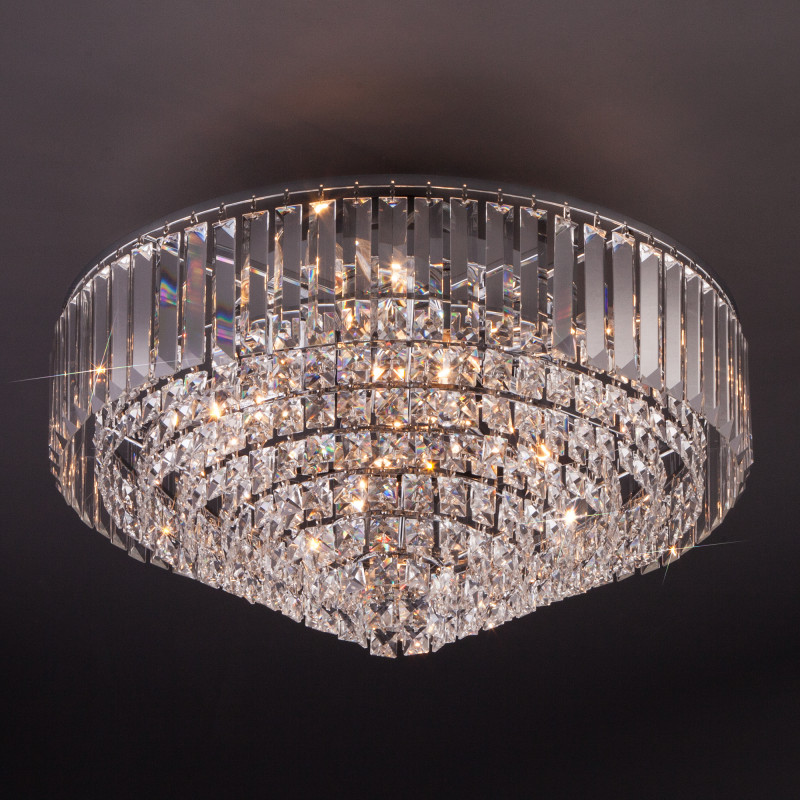 Подвесная люстра Eurosvet 10105/9 хром/прозрачный хрусталь Strotskis