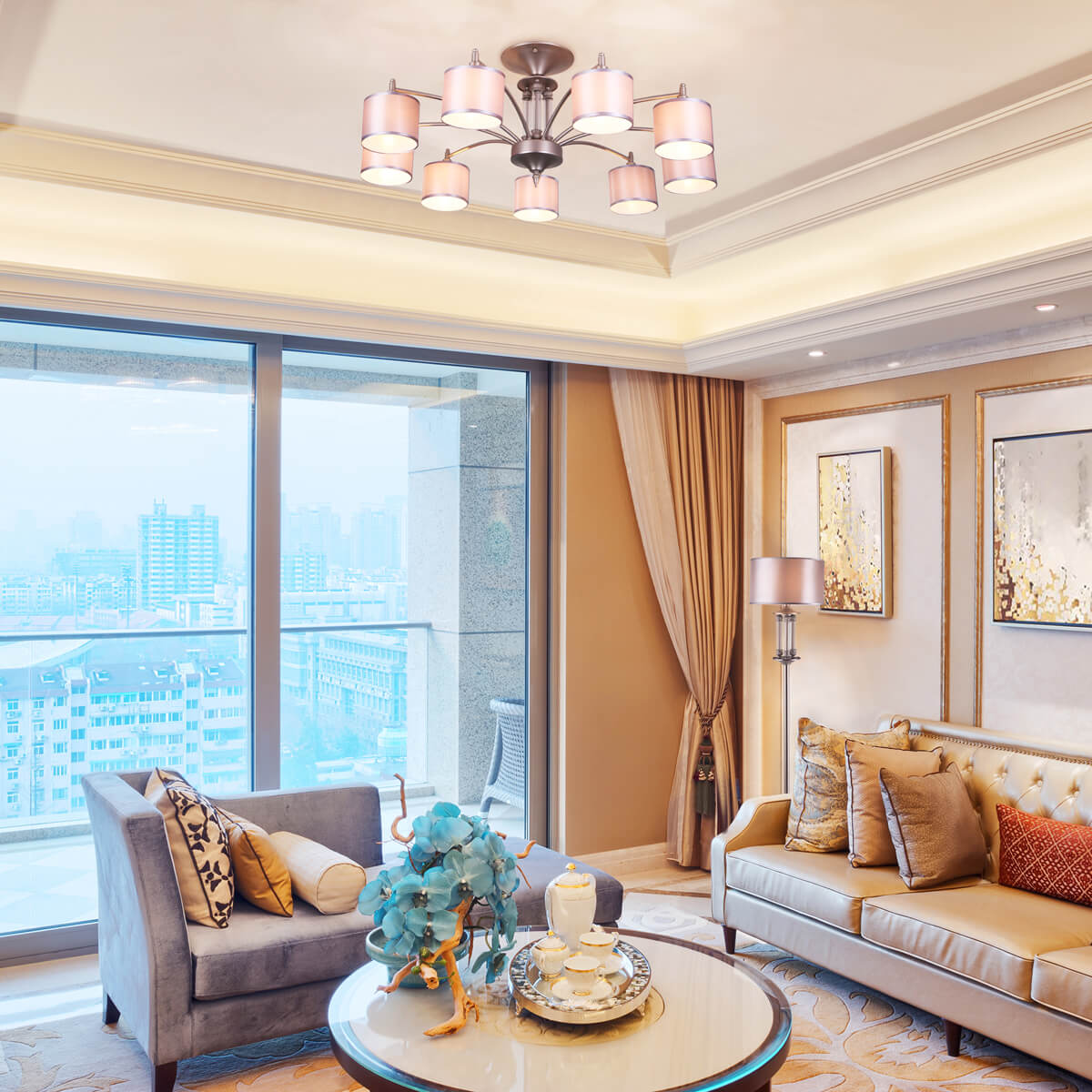 Потолочная люстра Eurosvet Adagio 60080/9 сатин-никель