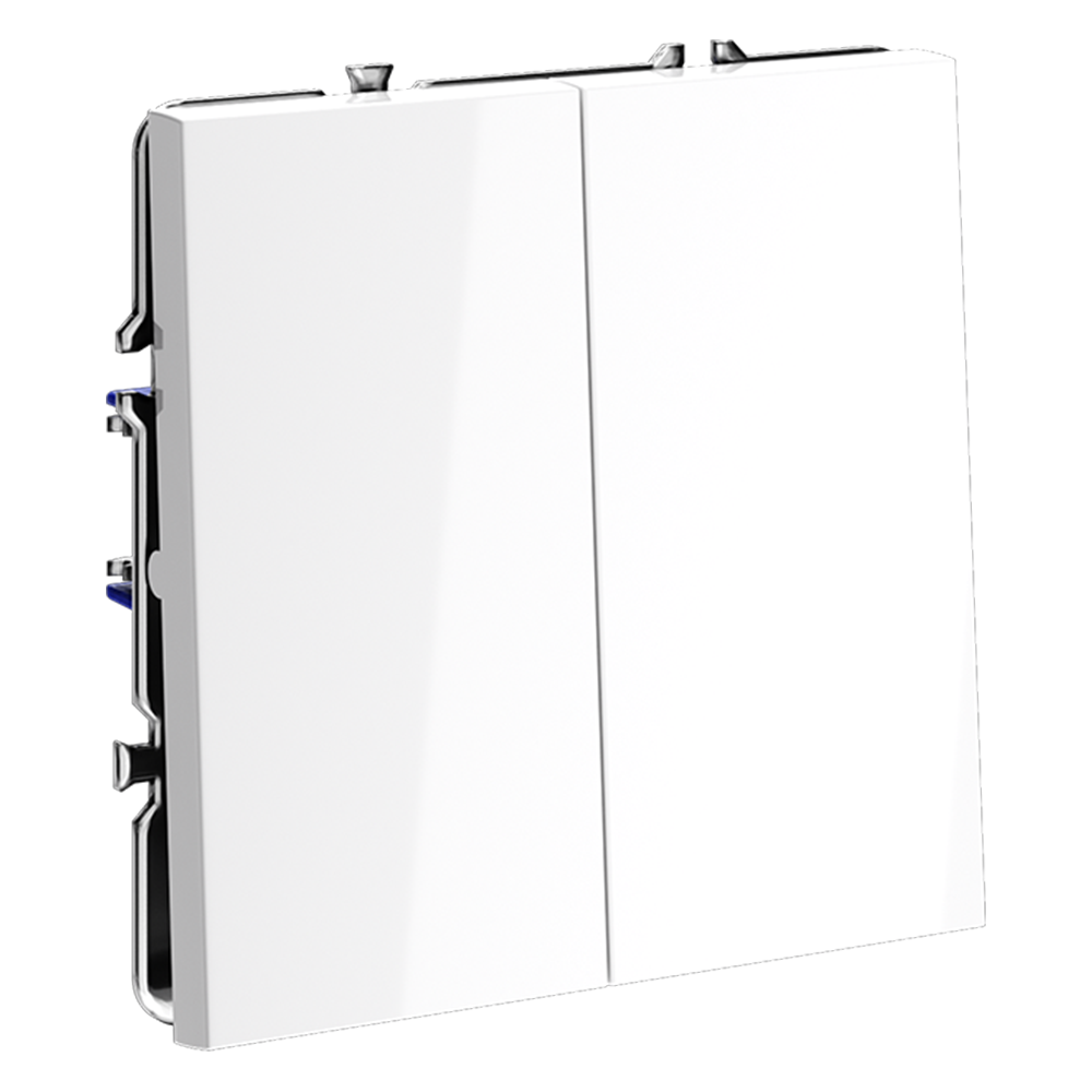 Выключатель с самовозвратом двухклавишный Voltum S70 VLS020601 (белый глянцевый)