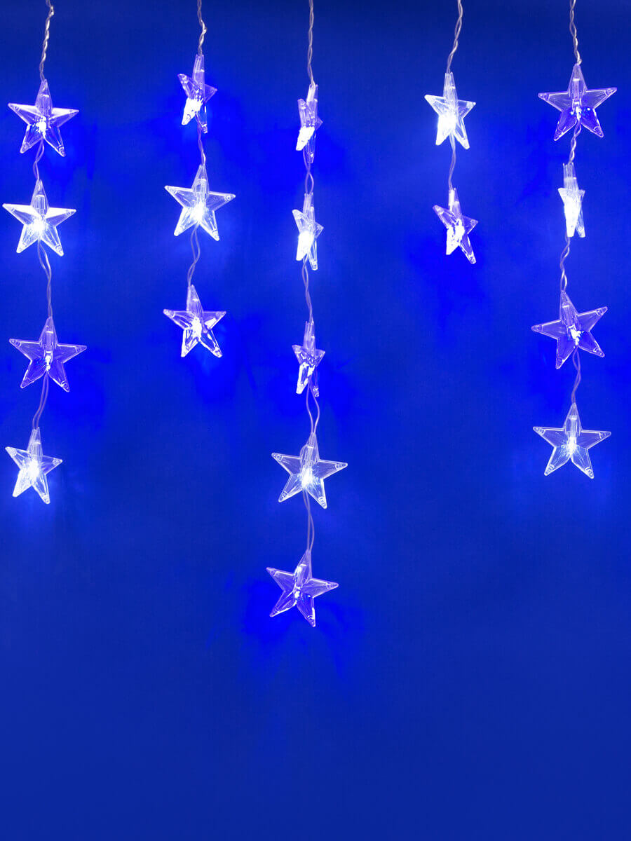 Светодиодная гирлянда (UL-00001410) Uniel занавес 220V белый ULD-E5505-196/DTK WHITE-BLUE IP20 STARS-1
