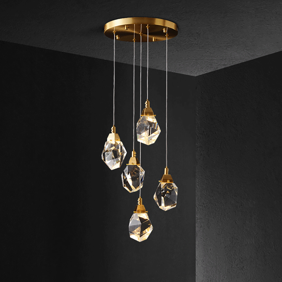 Подвесной светильник Delight Collection Crystal rock MD-020B-5 gold