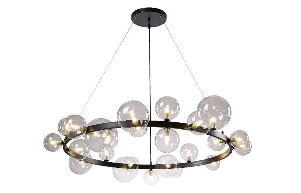 Подвесная люстра Crystal Lux Agata SP24 V2 Black/Transparente