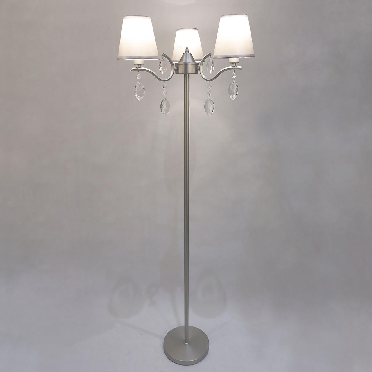 Торшер Eurosvet Aurelia 01059/3 сатин-никель/прозрачный хрусталь Strotskis