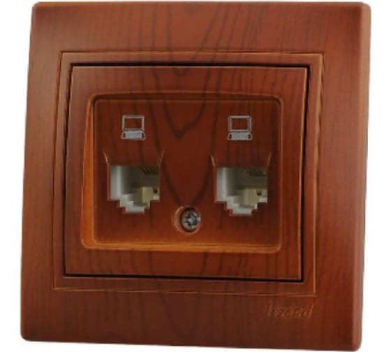 Розетка компьютерная двойная Lezard Mira 701-0801-141